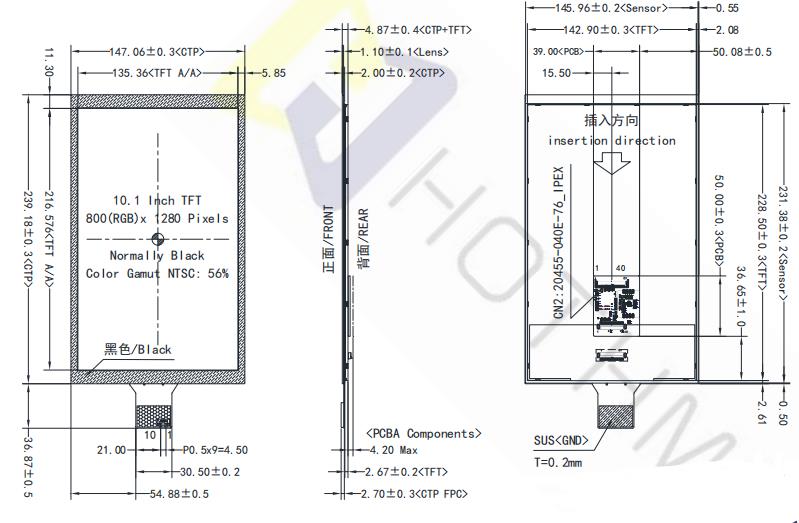 10.1-inch LVDS Interface TFT LCD Module With capacitive touch panel 800x1280 Resolution .jpg 10.1-inch LVDS Interface TFT LCD Module With capacitive touch panel 800x1280 Resolution .jpg