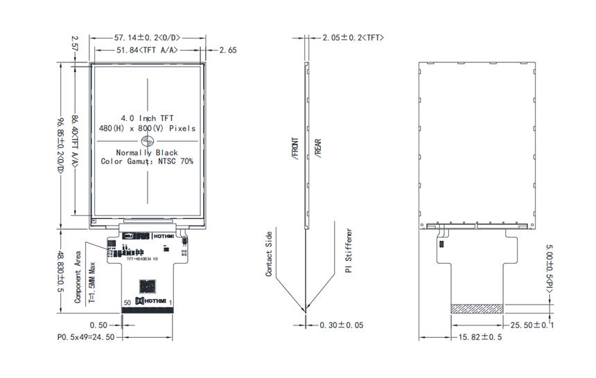 4 寸超低温TFT LCD 480x800 分辨率IPS工业级液晶显示屏规格图.jpg 4 寸超低温TFT LCD 480x800 分辨率IPS工业级液晶显示屏规格图.jpg