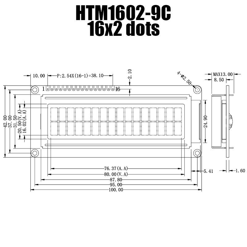 字符液晶屏 STN+ 2X16 黄/绿显示屏 带黄/绿背光 Arduino显示