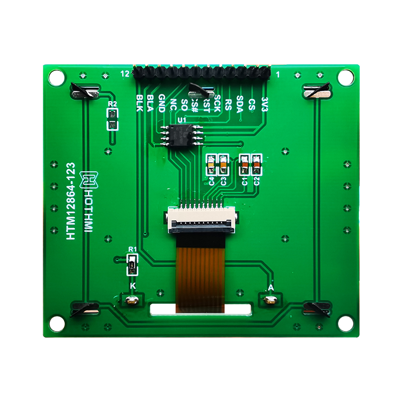 128X64 图形液晶显示屏 STN - 带白色背光的蓝色显示屏