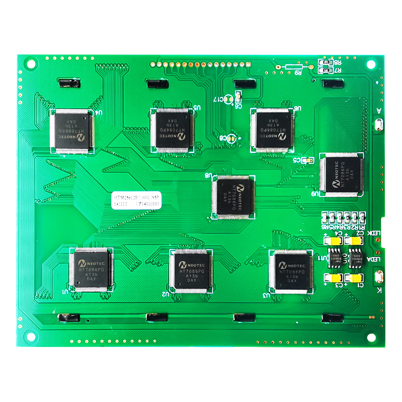 256X128 图形 LCD 模块 STN - 带白色背光的蓝色显示屏