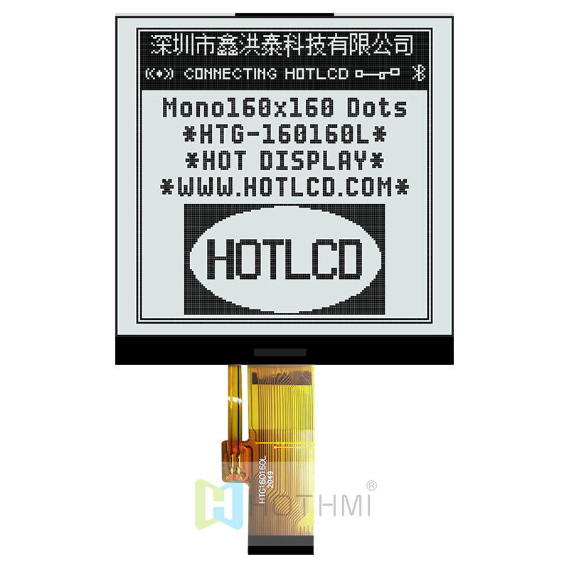 COG液晶模组 4.6寸 160x160 | 带白色侧背光的 FSTN+ 显示屏