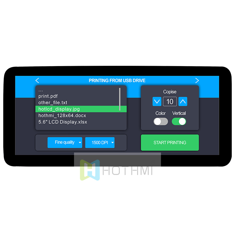 12.3寸高亮度1920x720像素TFT彩色液晶模块带HI驱动板/电容式触摸