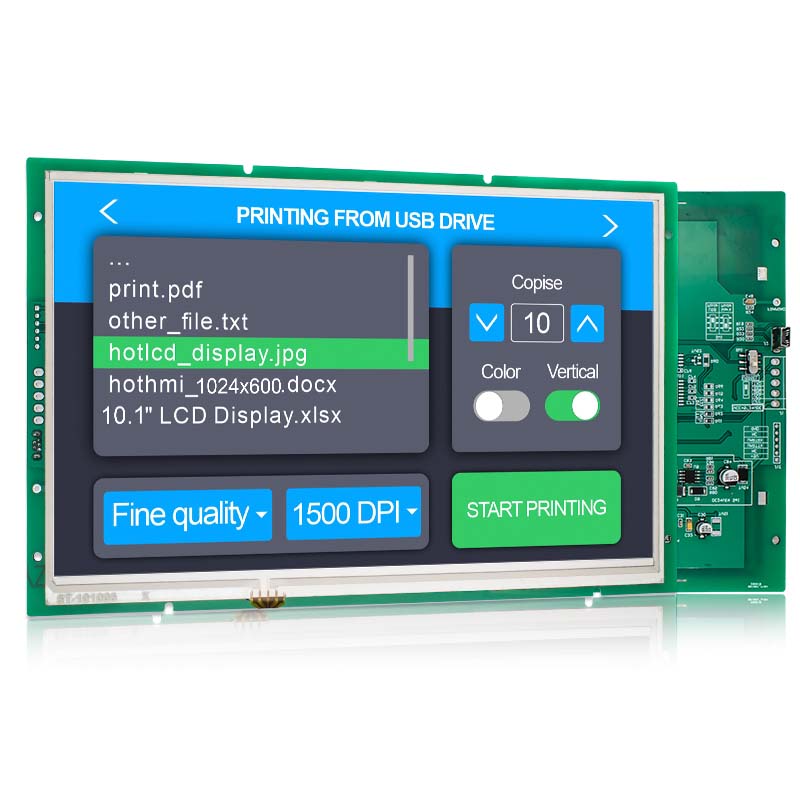 10.1英寸智能TFT显示屏1024x600 IPS屏幕，适用于HMI