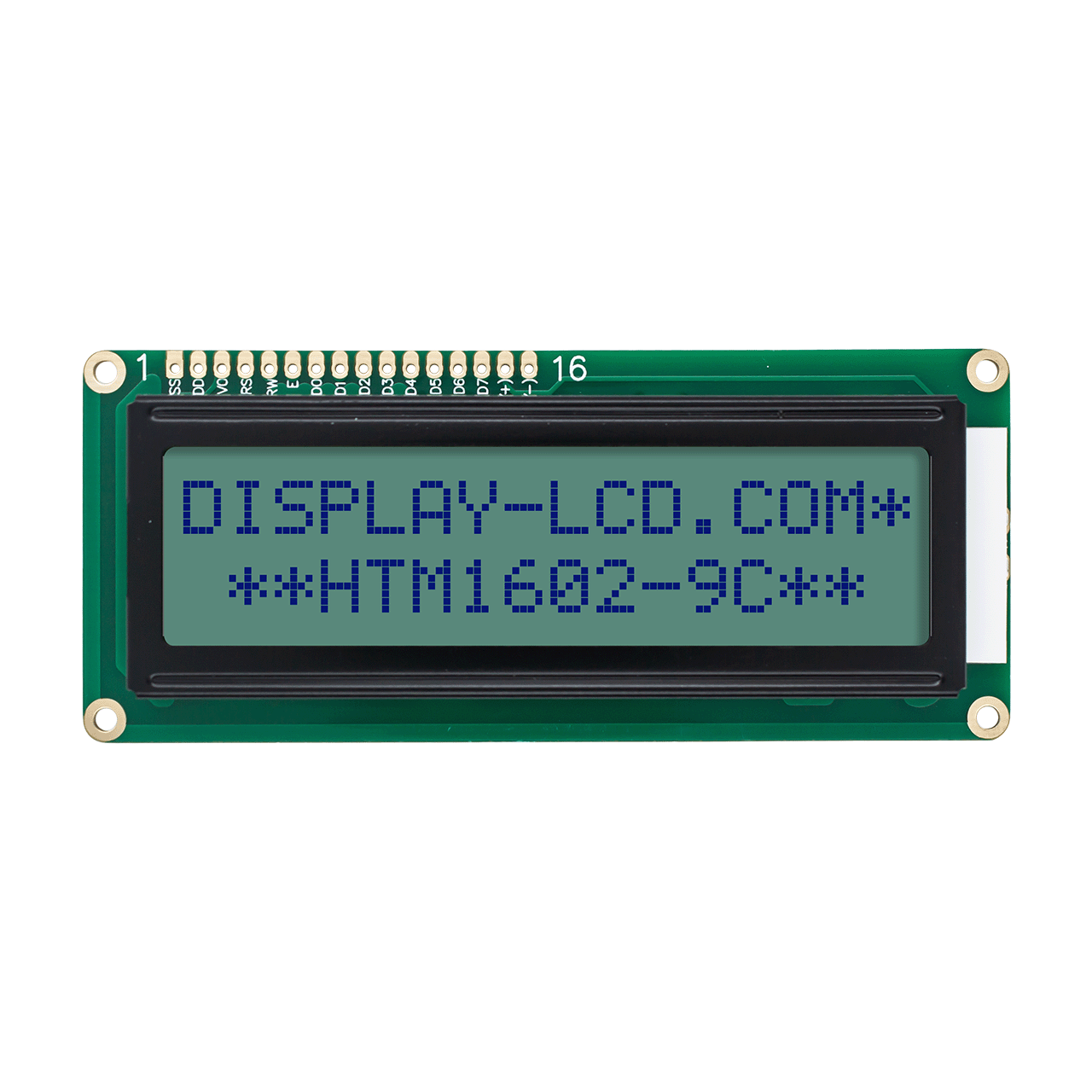 2x16 点阵字符 LCD 模块，带黄绿背光
