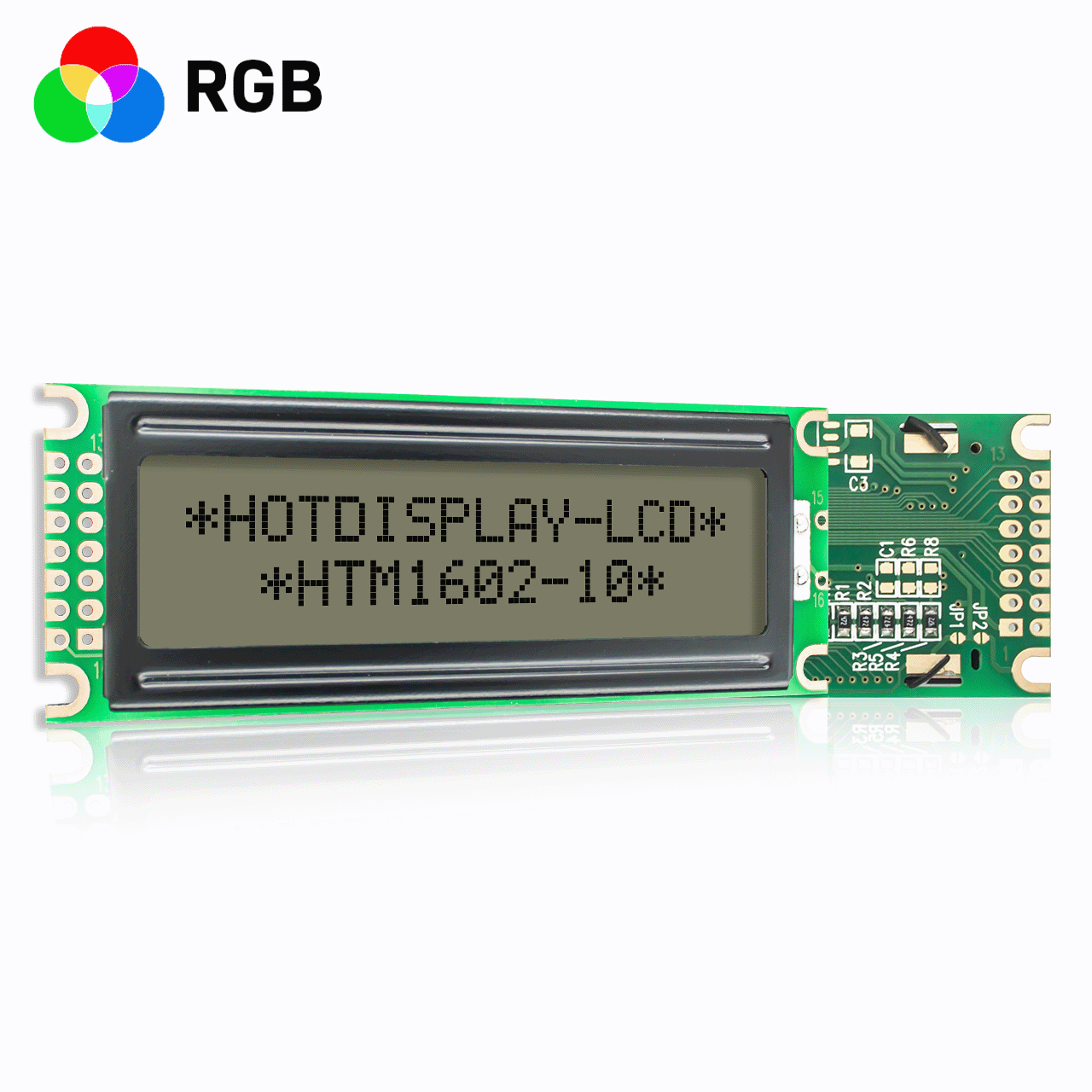 LCD 单色显示屏 16x2 字符 FSTN+带RGB黄绿蓝背光-Arduino