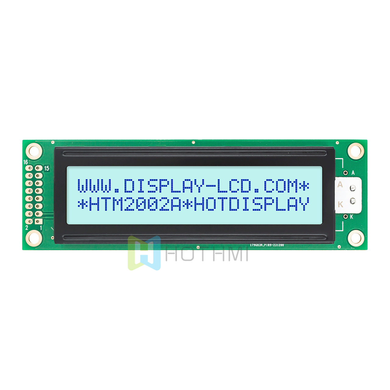 20 x 2 字符 LCD 模块 | 适用于 Arduino 的白色背景上的蓝色像素