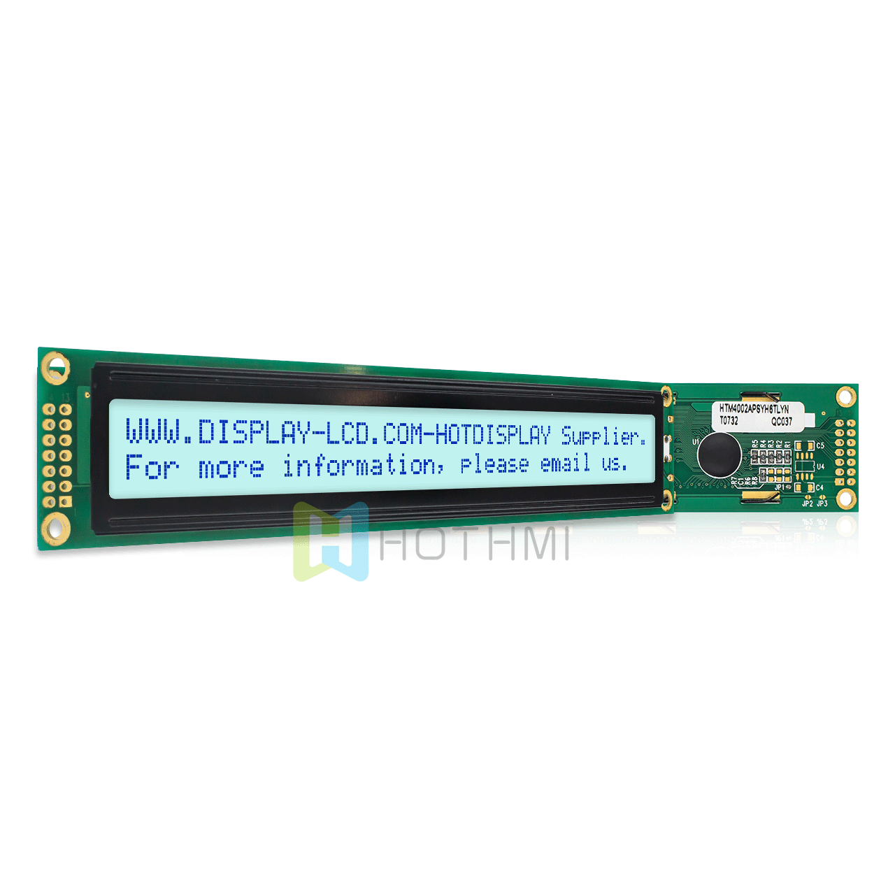 40x2字符液晶模块|灰色背景上的蓝色像素