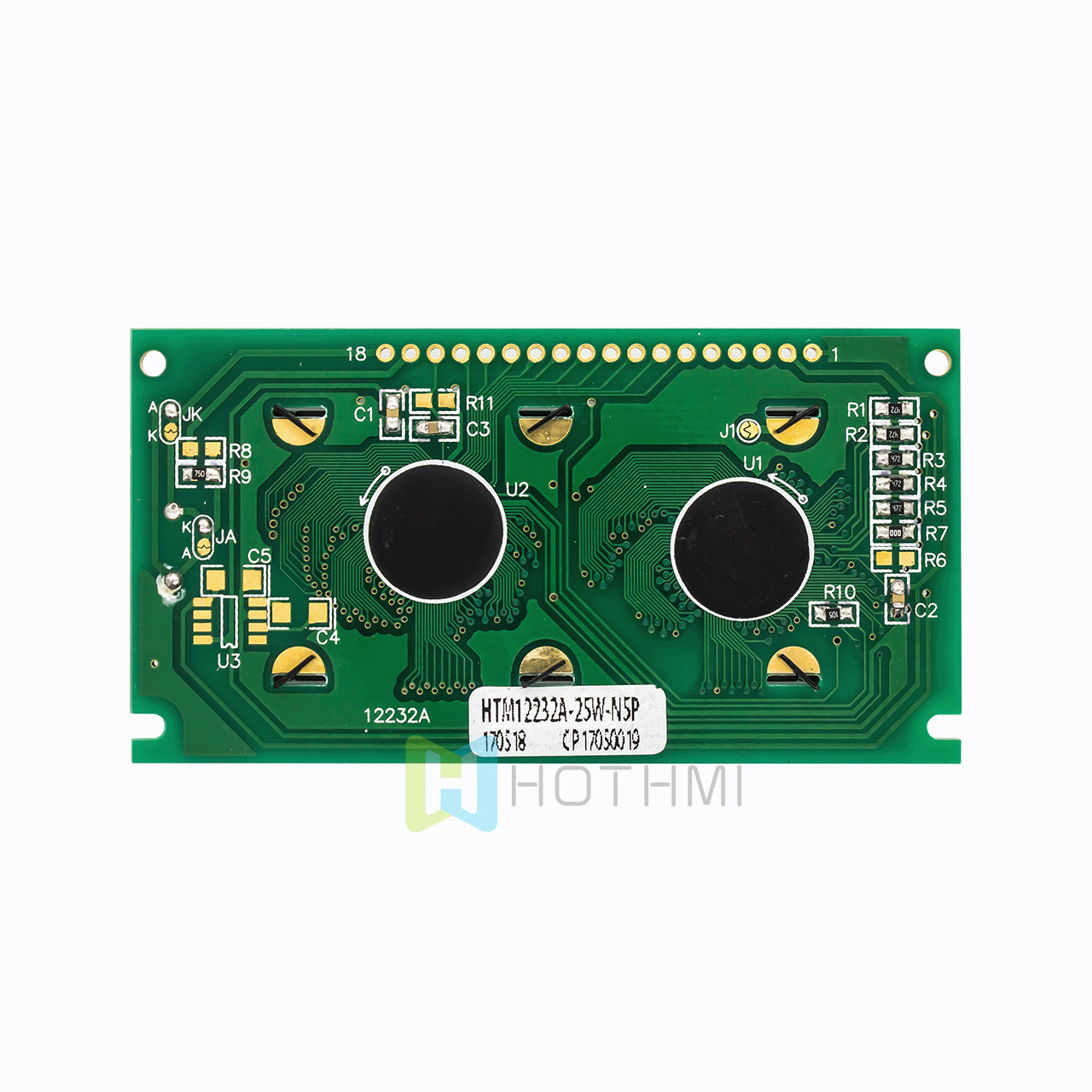 2.5"122X32 图形 LCD 液晶显示屏 | 带RGB红绿蓝侧背光的FSTN正显 |  Arduino | 全透反射式显示屏 | 5.0V