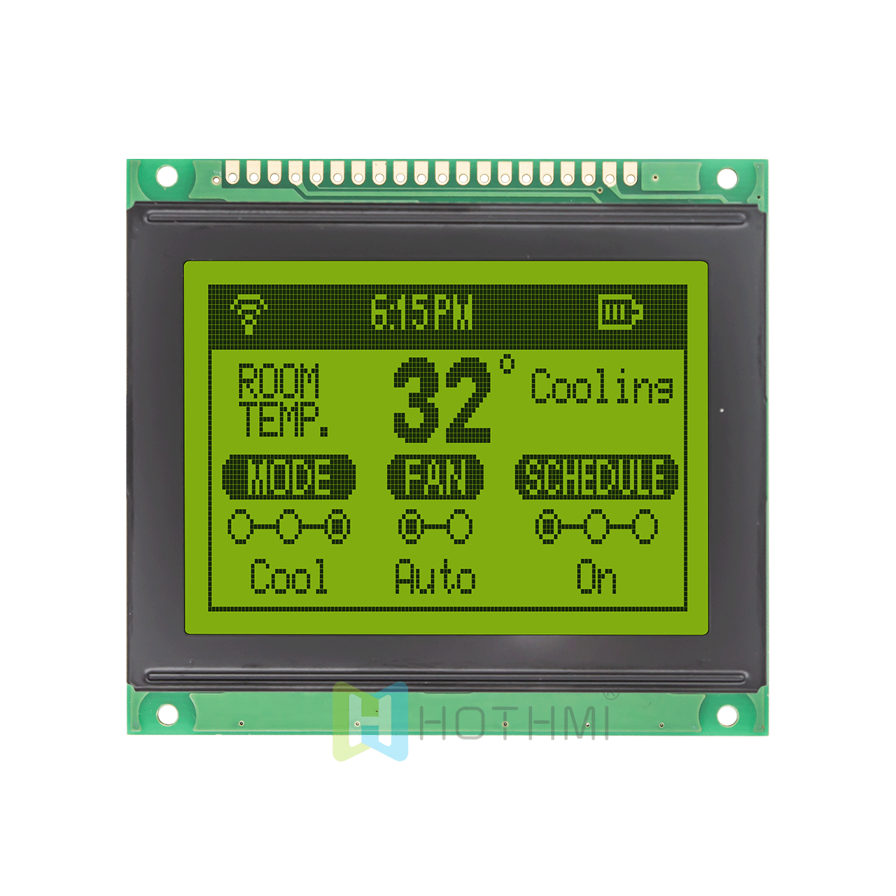 3"黄绿色图形液晶显示器/128x64 图形 LCD 显示模块/适用于 Arduino/KS0108或兼容