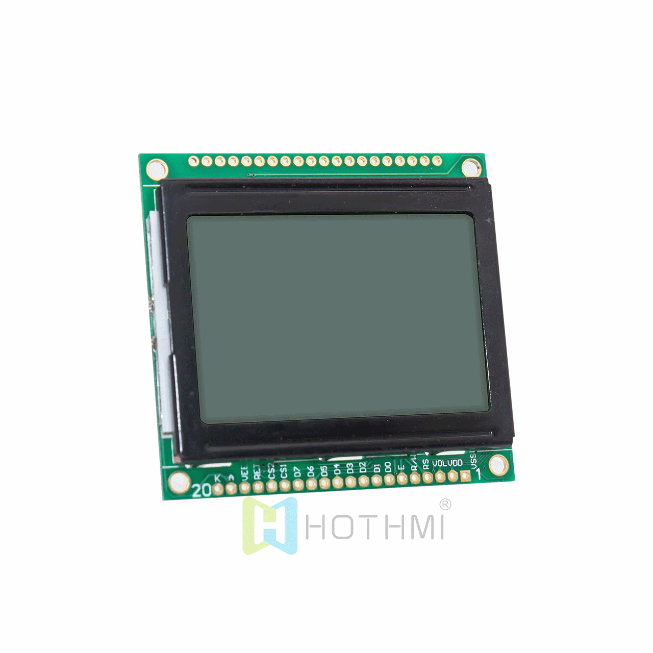 2英寸LCD 图形显示模块 | 128x64点阵图形液晶模块 | STN灰膜黄绿背光 | arduino