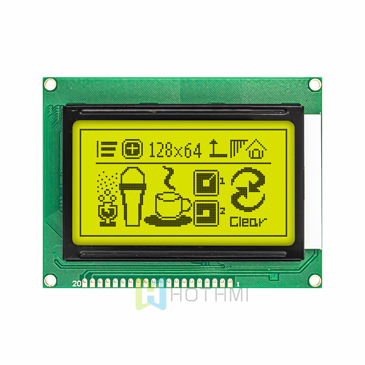 3.2" 图形128x64 LCD | ST7920 | 图形液晶显示屏模块 | 5.0v | Arduino