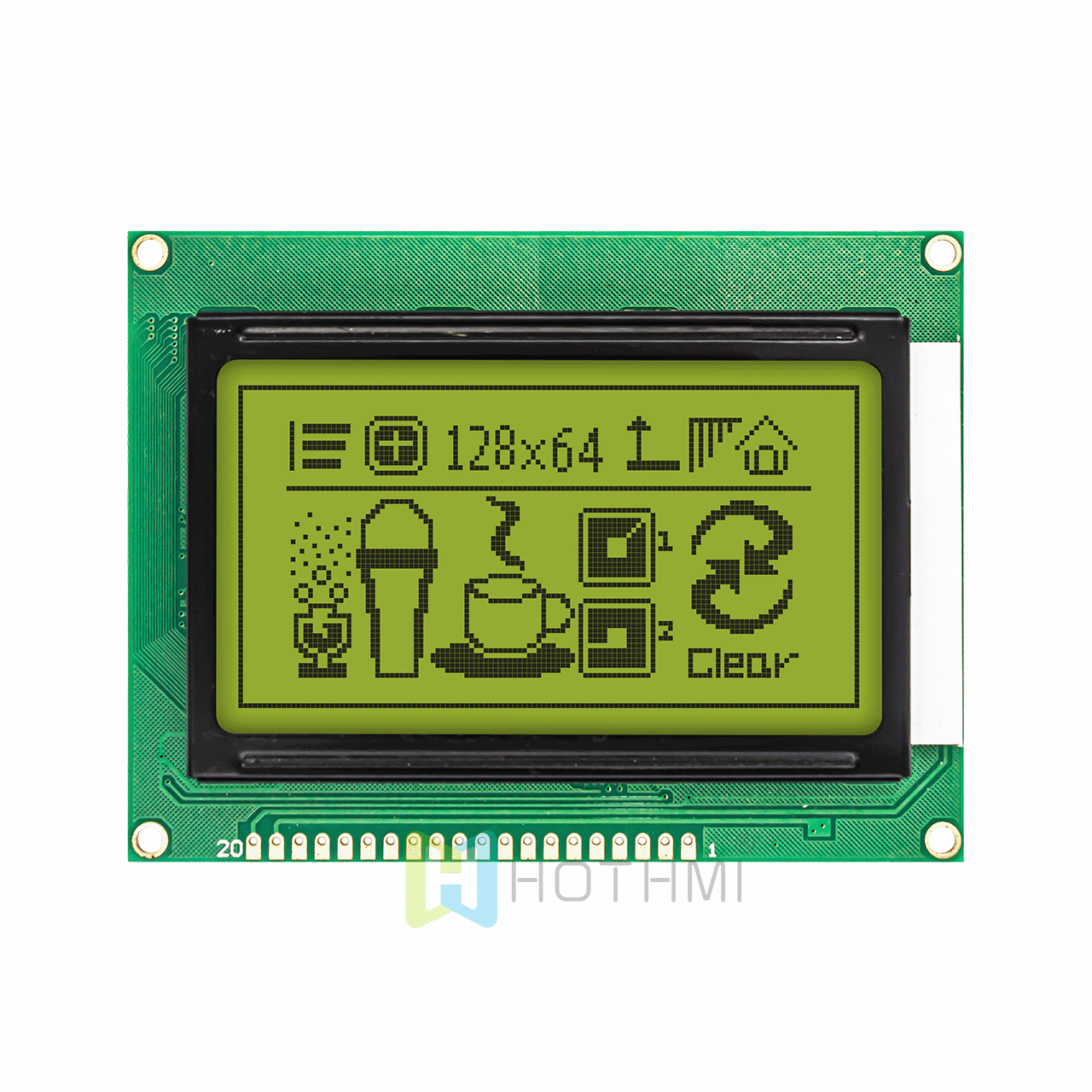 3.2" 图形128x64 LCD | ST7920 | 图形液晶显示屏模块 | 5.0v | Arduino