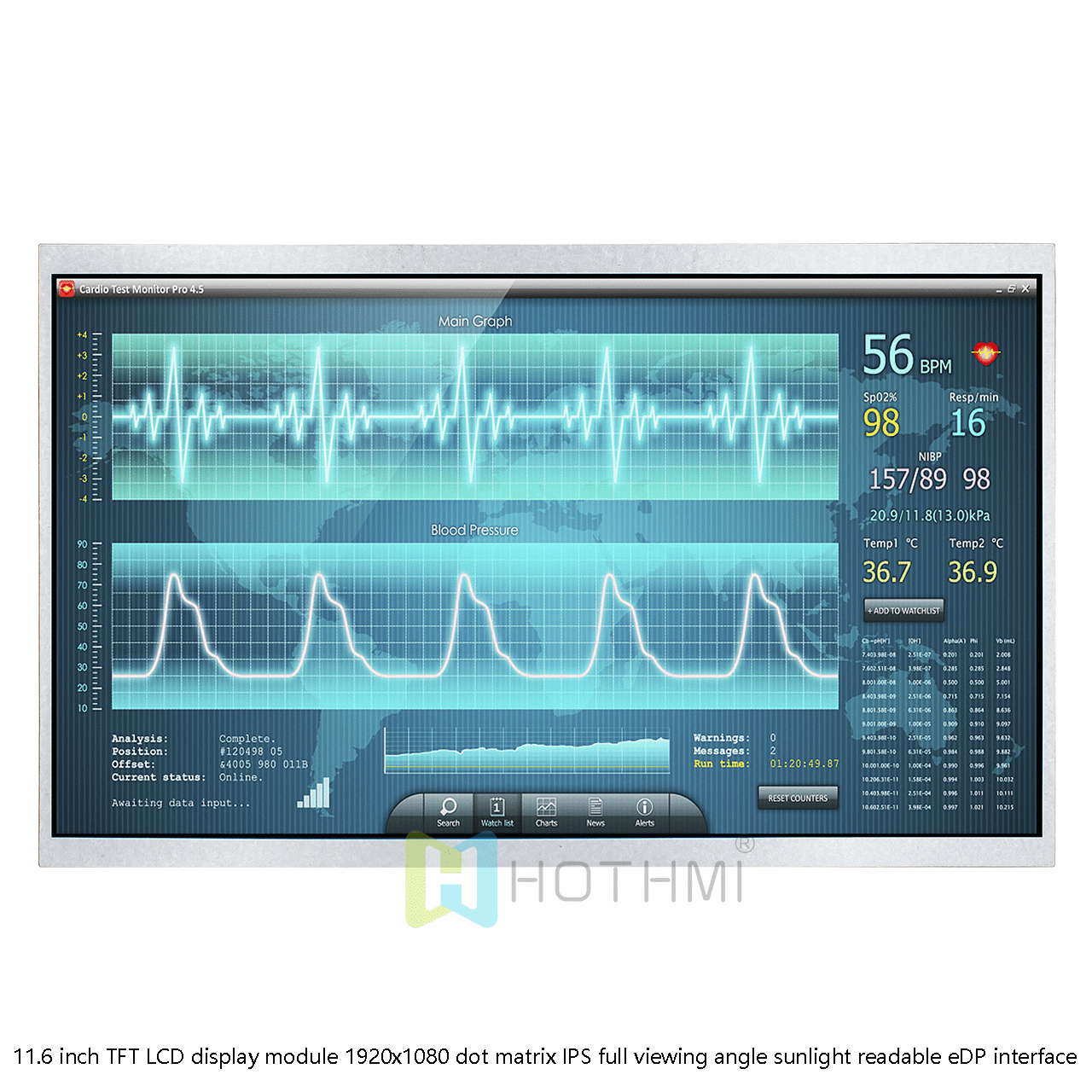 11.6 英寸 TFT LCD 显示模块 | 1920x1080 带 eDP 接口阳光下可读