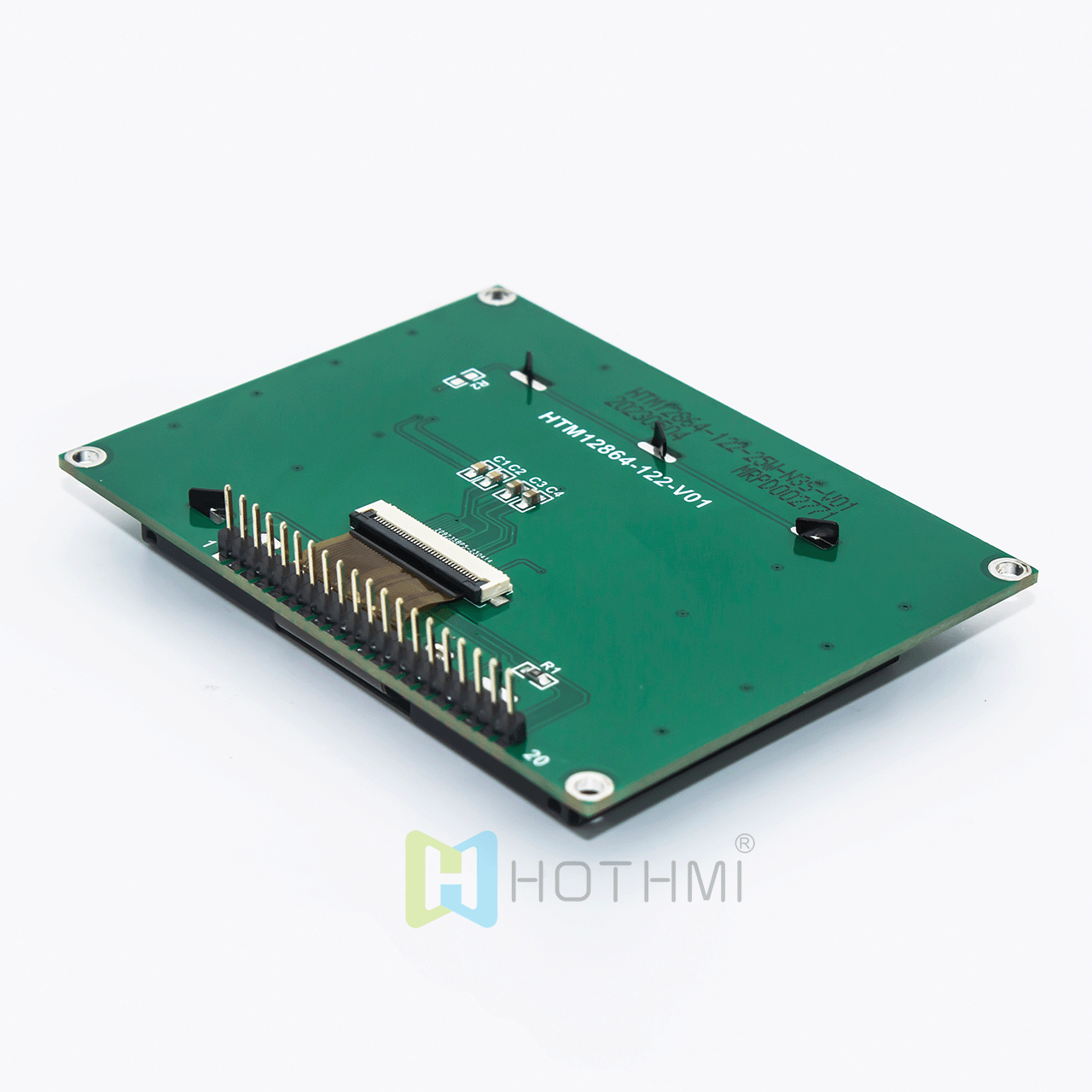 2.7 英寸 图形LCD 128x64 模组 | 128 x 64 图形 LCD  | STN 正极 | 黄绿色背光 | SPI 接口 