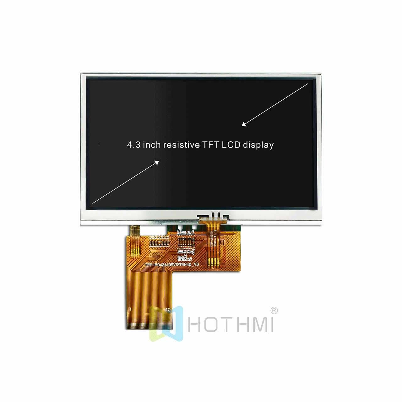 4.3 英寸 TFT LCD 显示模块 | 电阻式触摸屏，带 ST7262 控制器
