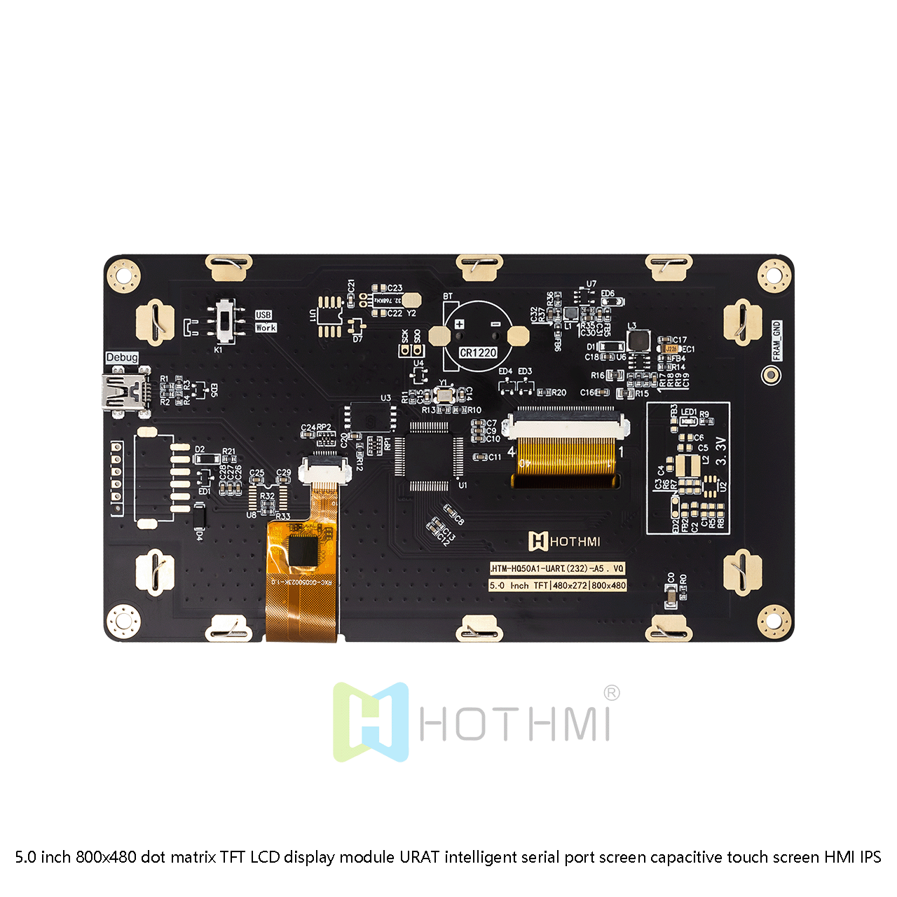 5.0英寸智能TFT液晶显示屏，带电容式触摸屏