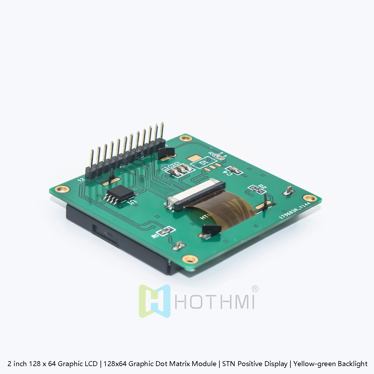 2英寸128x64图形LCD液晶模组 | STN正显 | 灰底蓝字 | ST7567