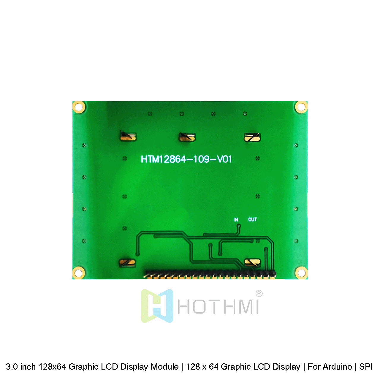 3.0英寸 128x64 图形 LCD 显示模块 |128 x 64图形液晶显示屏| 适用于 Arduino  | SPI接口