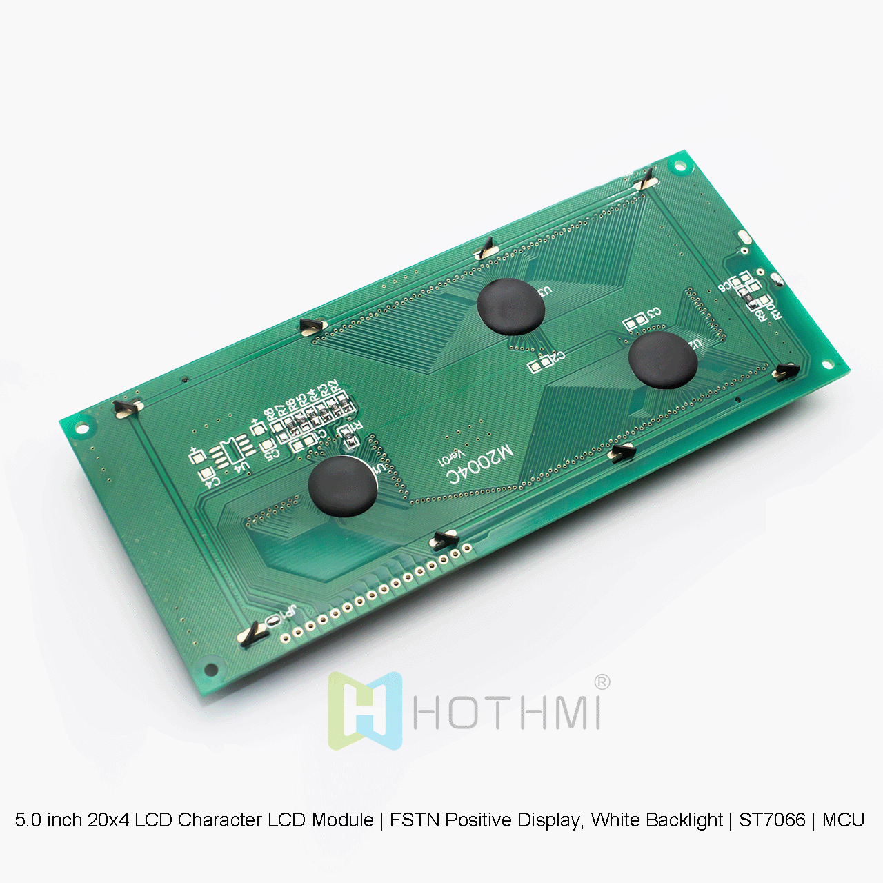 5.0英寸20x4 LCD字符液晶显示模组  | DSTN负显，白色背光 | ST7066 | MCU接口 | 黑底白字 Arduino