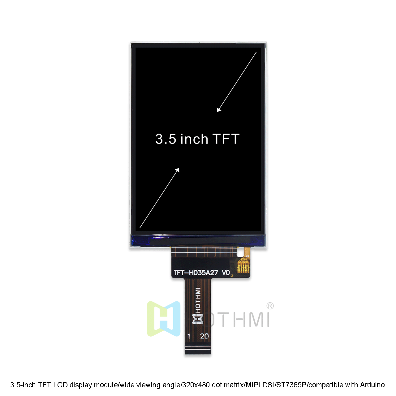 3.5英寸TFT LCD模块320x480带MIPI DSI接口
