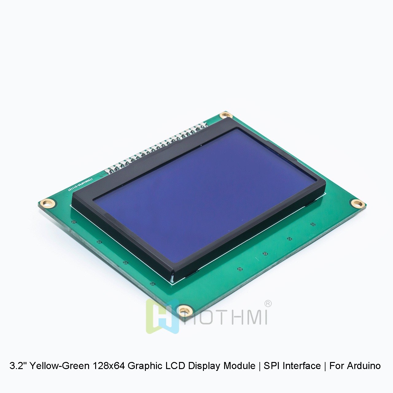 3.2英寸黄绿色128x64图形液晶 LCD 显示模块 | SPI接口 | 适用于 Arduino | 3.3V