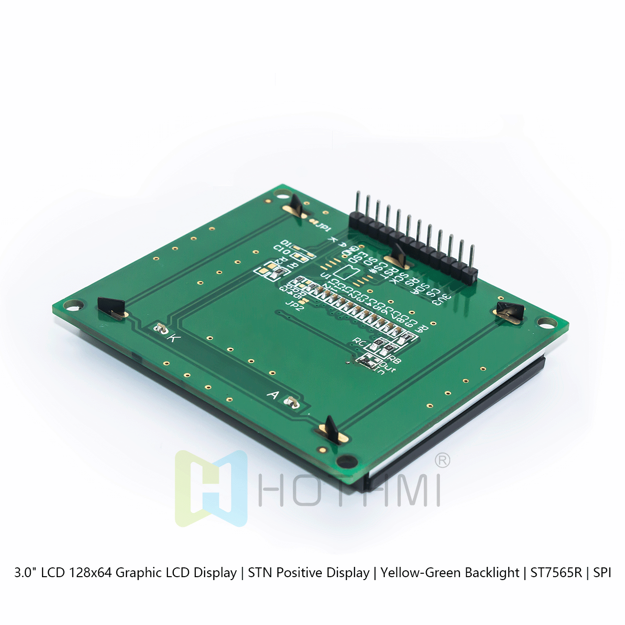 3.0 英寸 LCD 128x64 图形 LCD 显示屏 | STN 正片显示 | 黄绿背光 | ST7565R | SPI arduino
