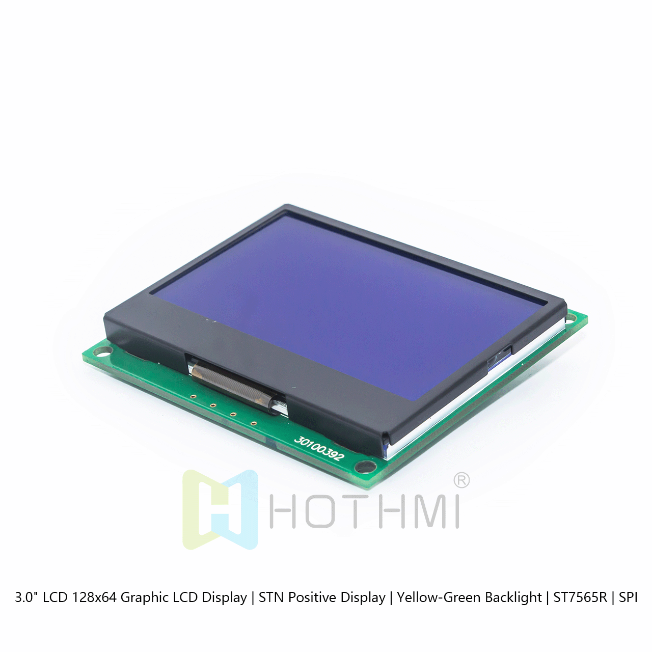 3.0 英寸 LCD 128x64 图形 LCD 显示屏 | STN 正片显示 | 黄绿背光 | ST7565R | SPI arduino