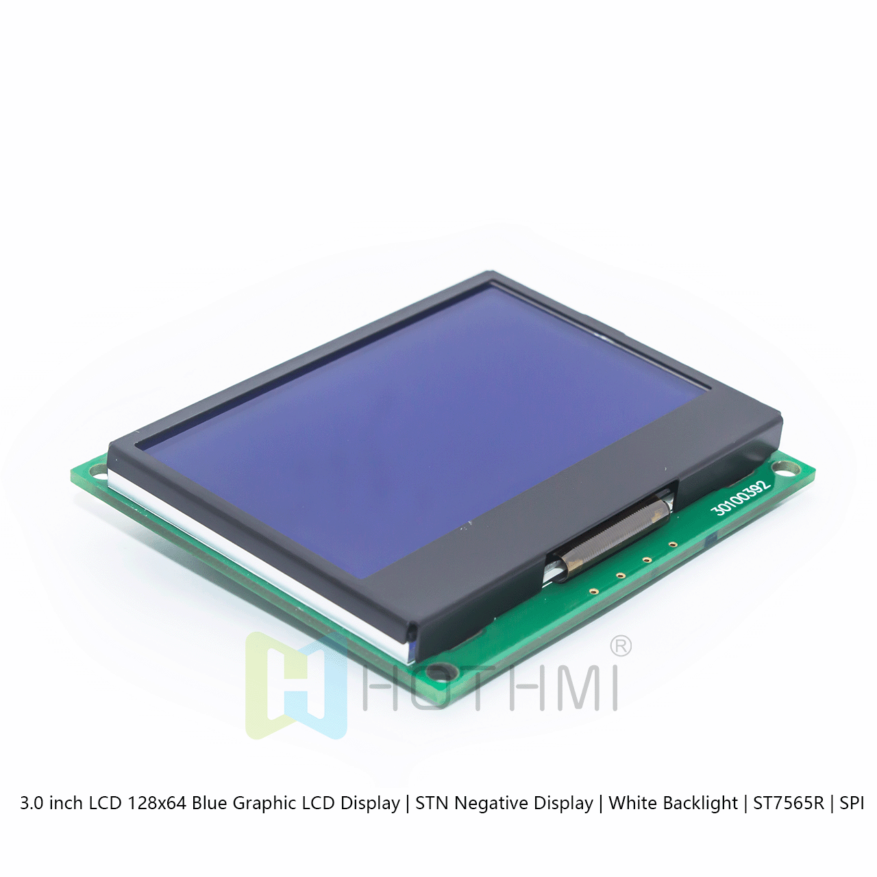 3.0 英寸LCD 128x64 蓝色图形液晶LCD 显示屏 | STN 负片显示 | 白色背光 | ST7565R | SPI arduino
