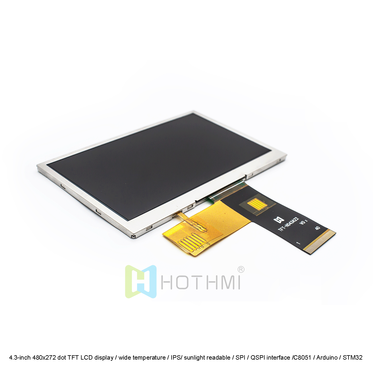 4.3英寸480x272 TFT LCD显示屏| QSPI接口阳光下可读