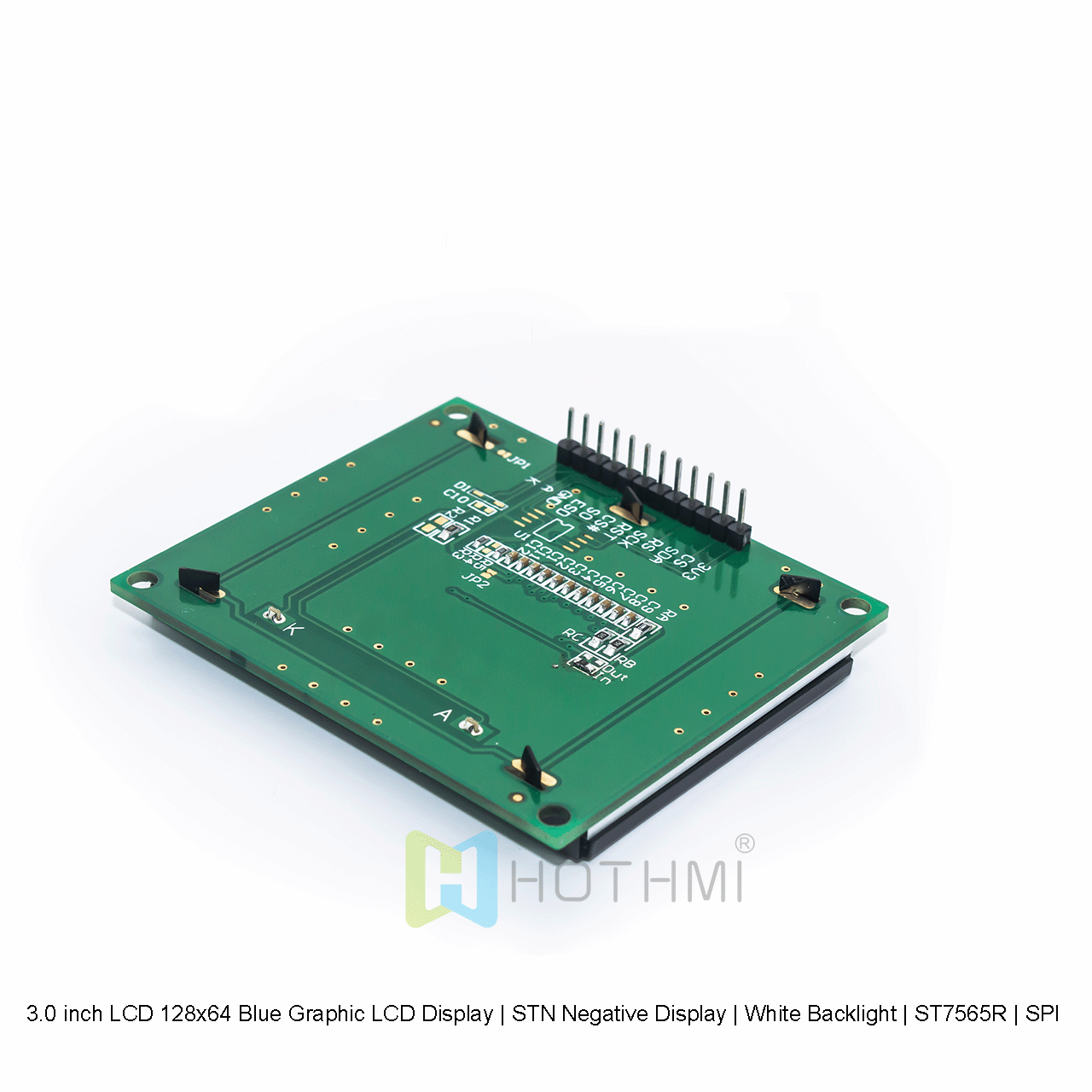 3.0 英寸LCD 128x64 蓝色图形液晶LCD 显示屏 | STN 负片显示 | 白色背光 | ST7565R | SPI arduino 