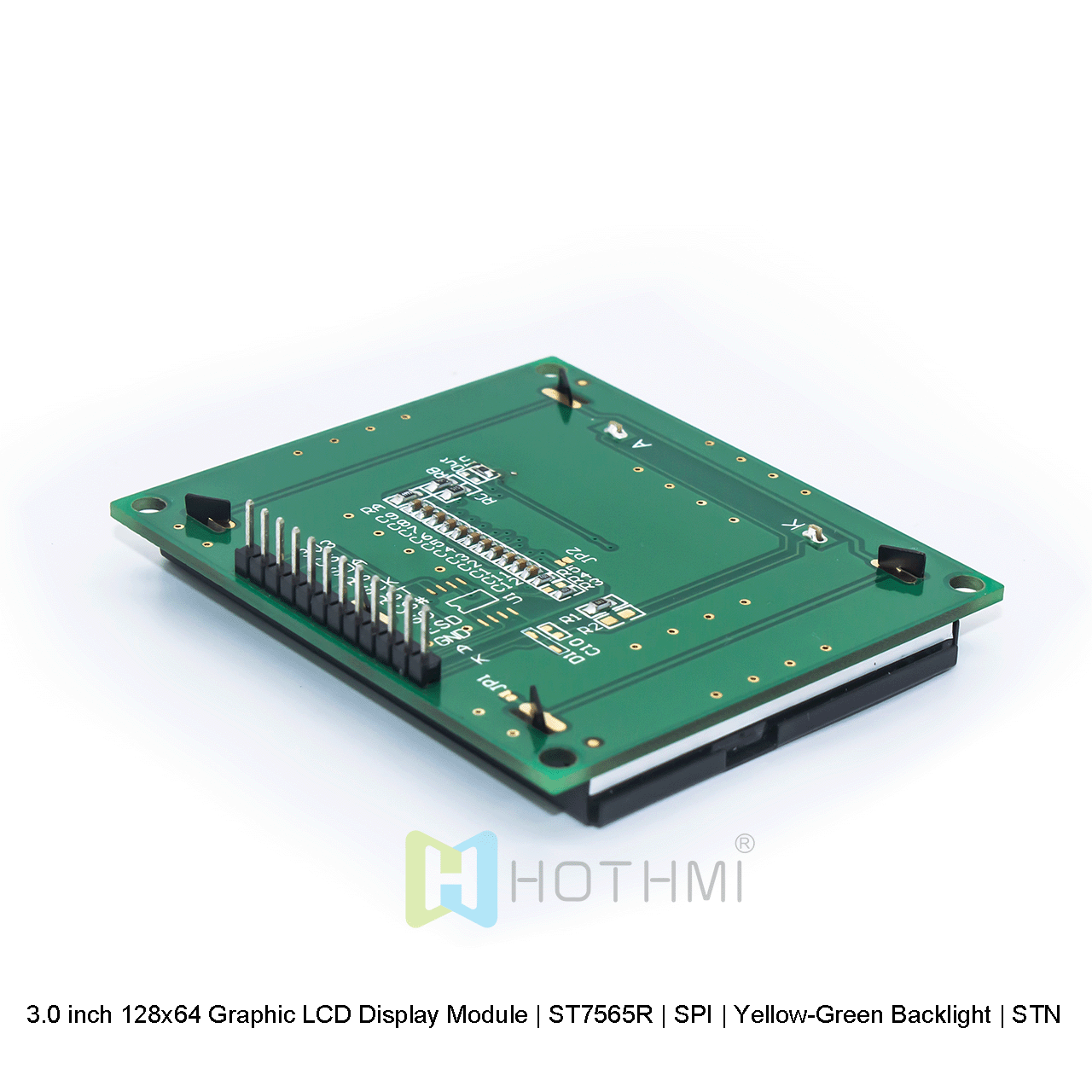 3.0 英寸 128x64 图形 LCD 显示模块 | ST7565R | SPI | 黄绿背光| STN 正显示 arduino