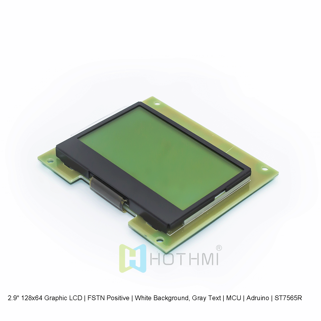 2.9 英寸128x64 图形 LCD | FSTN 正片 | 白色背光 | 灰色文本 | MCU | Arduino | ST7565R