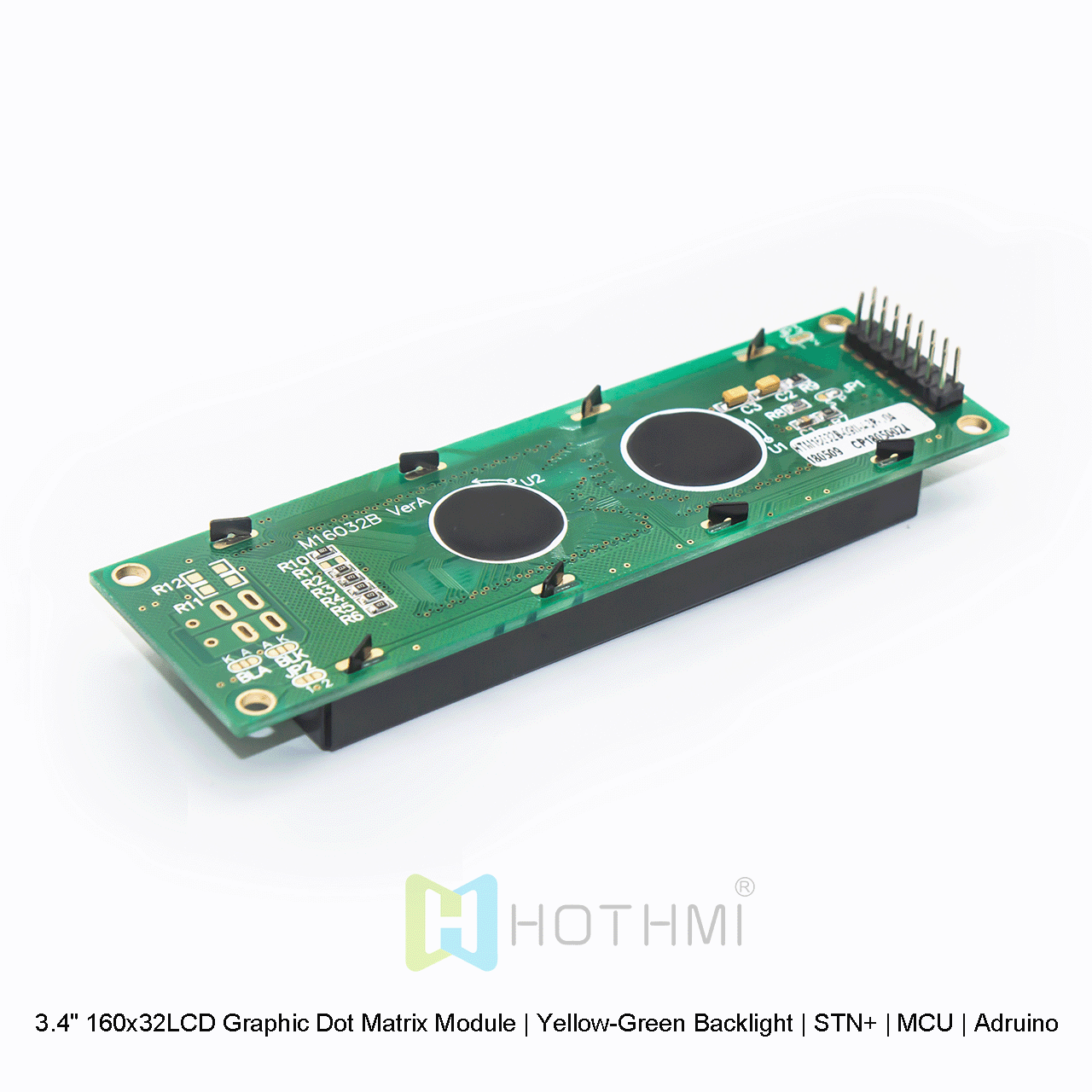 3.4 英寸 160x32LCD 图形点阵模块 | 黄绿背光 | STN+ | MCU | Arduino