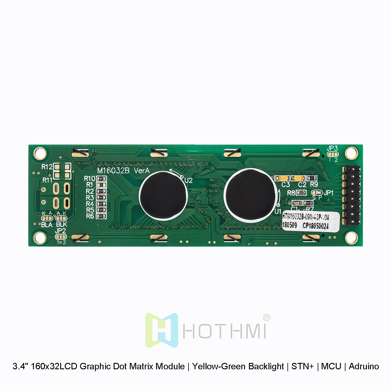 3.4 英寸 160x32LCD 图形点阵模块 | 黄绿背光 | STN+ | MCU | Arduino