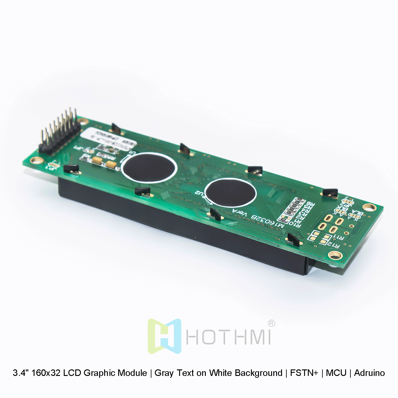 3.4 英寸 160x32 LCD 图形液晶模块 | 白底灰字 | FSTN+ | MCU | Arduino