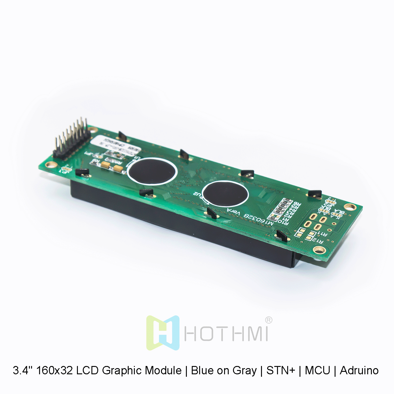 3.4 英寸 160x32 LCD 图形液晶模块 | 灰底蓝字 | STN+ | MCU | Arduino