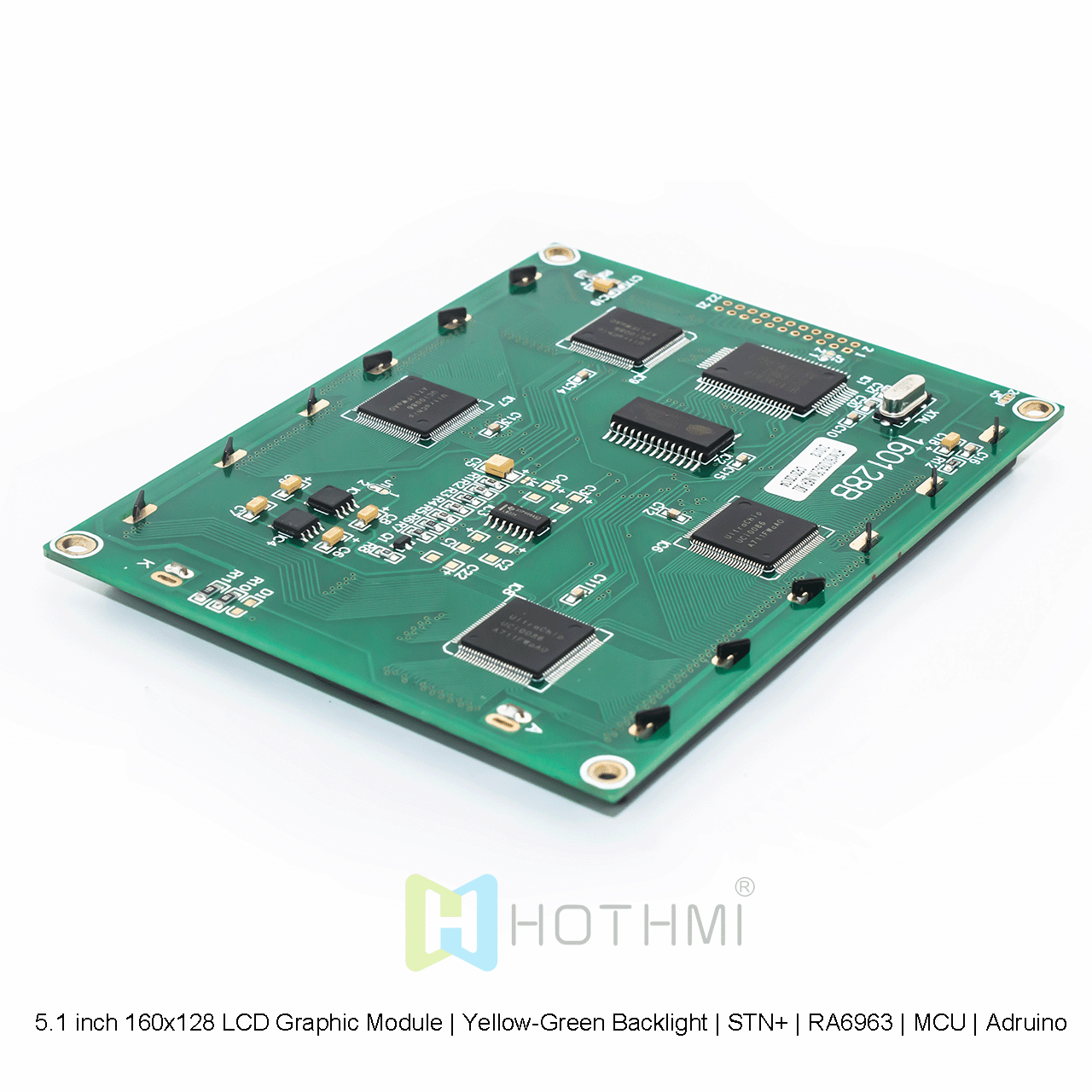 5.1 英寸 160x128 LCD 图形模块 | 黄绿色背光 | STN+ | RA6963 | MCU | Arduino