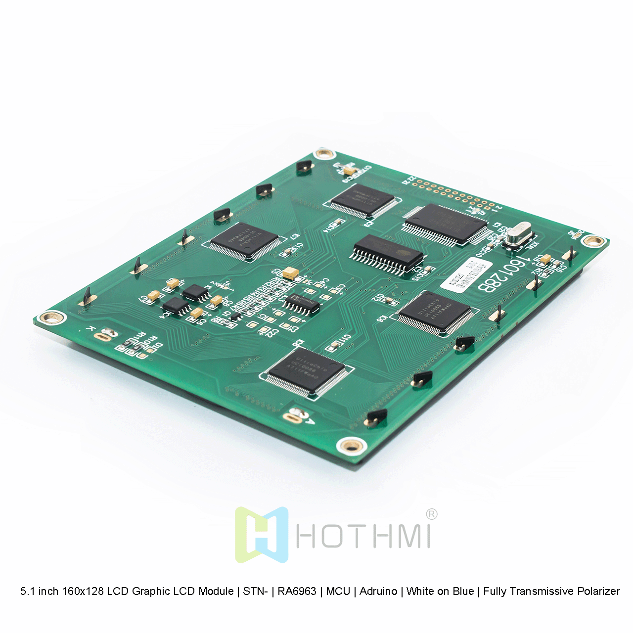 5.1 英寸 160x128 LCD 图形液晶模组  | STN- | RA6963 | MCU | Arduino | 蓝底白字 |全透偏光片
