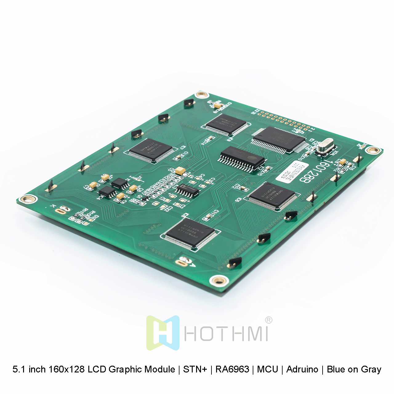 5.1 英寸 160x128 LCD 图形液晶模块 | STN+ | RA6963 | MCU | Arduino | 灰底蓝字 