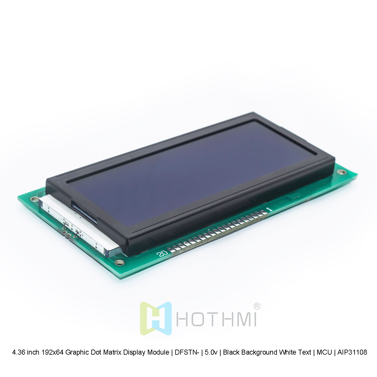 4.36寸192x64图形点阵显示模块 | DFSTN- | 5.0v | 黑底白字 | MCU | AIP31108 