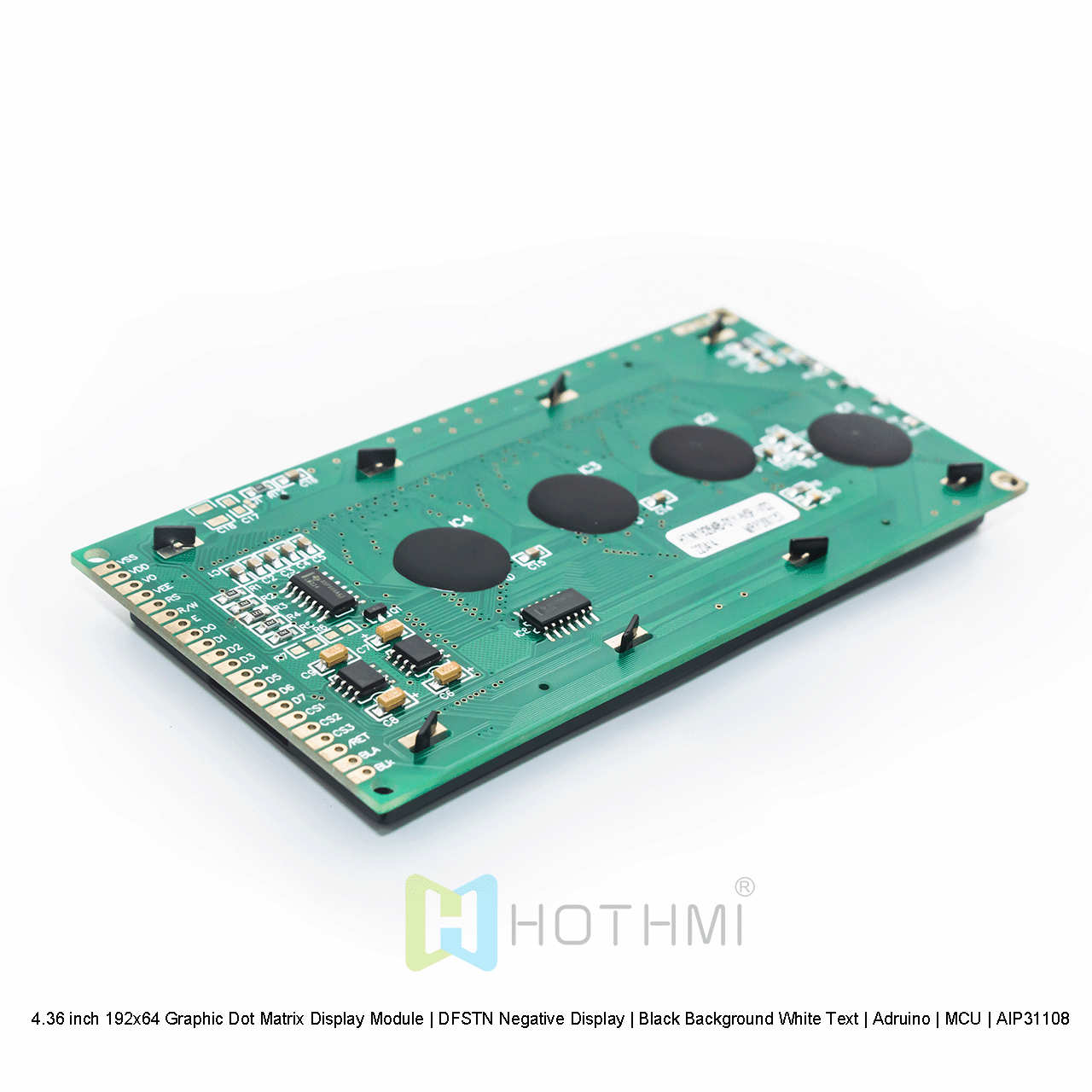 192 x 64 图形 LCD 显示模块 | DFSTN-黑色，带白色背光 AIP31108