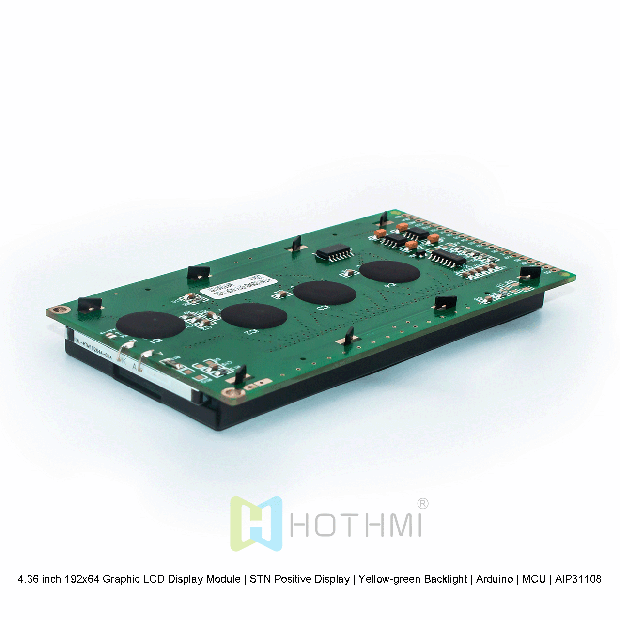 4.36寸192x64图形液晶显示模组 | STN正显 |黄绿背光 | Arduino | MCU | AIP31108 