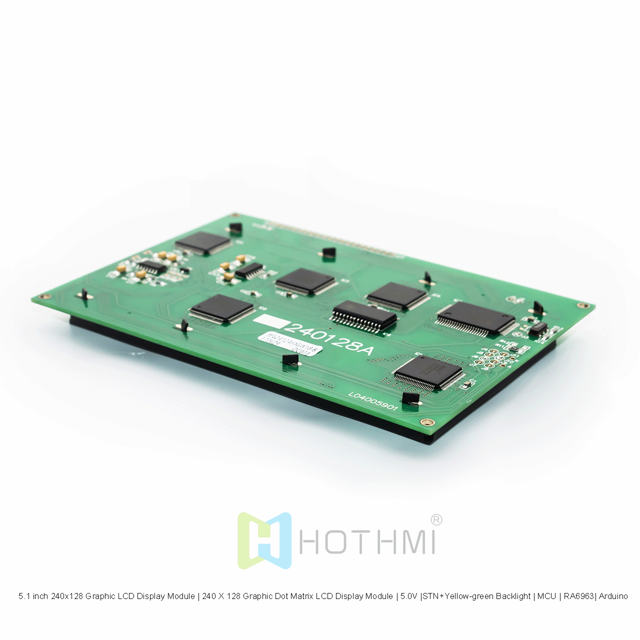 5.1英寸240x128 图形LCD显示模组 | 240 X 128 图形点阵液晶显示模块 | 5.0V |STN+黄绿背光 | MCU | RA6963| Arduino