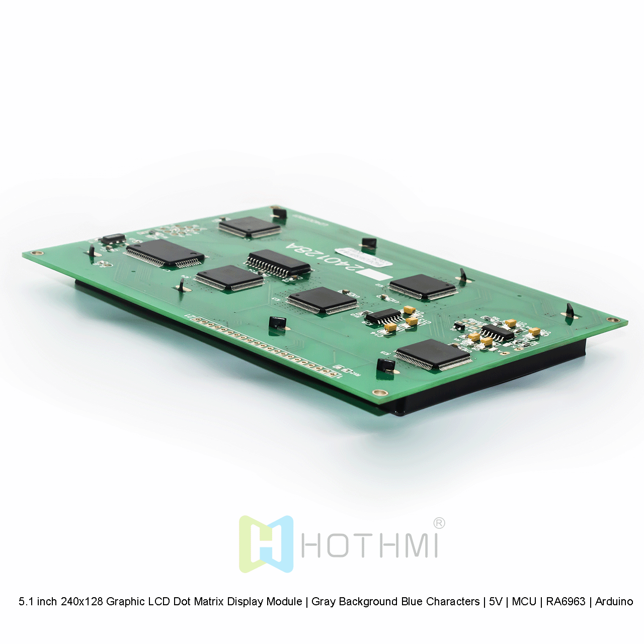 5.1英寸240x128 图形LCD点阵显示模组 | 灰底蓝字 | 5V | MCU | RA6963| Arduino