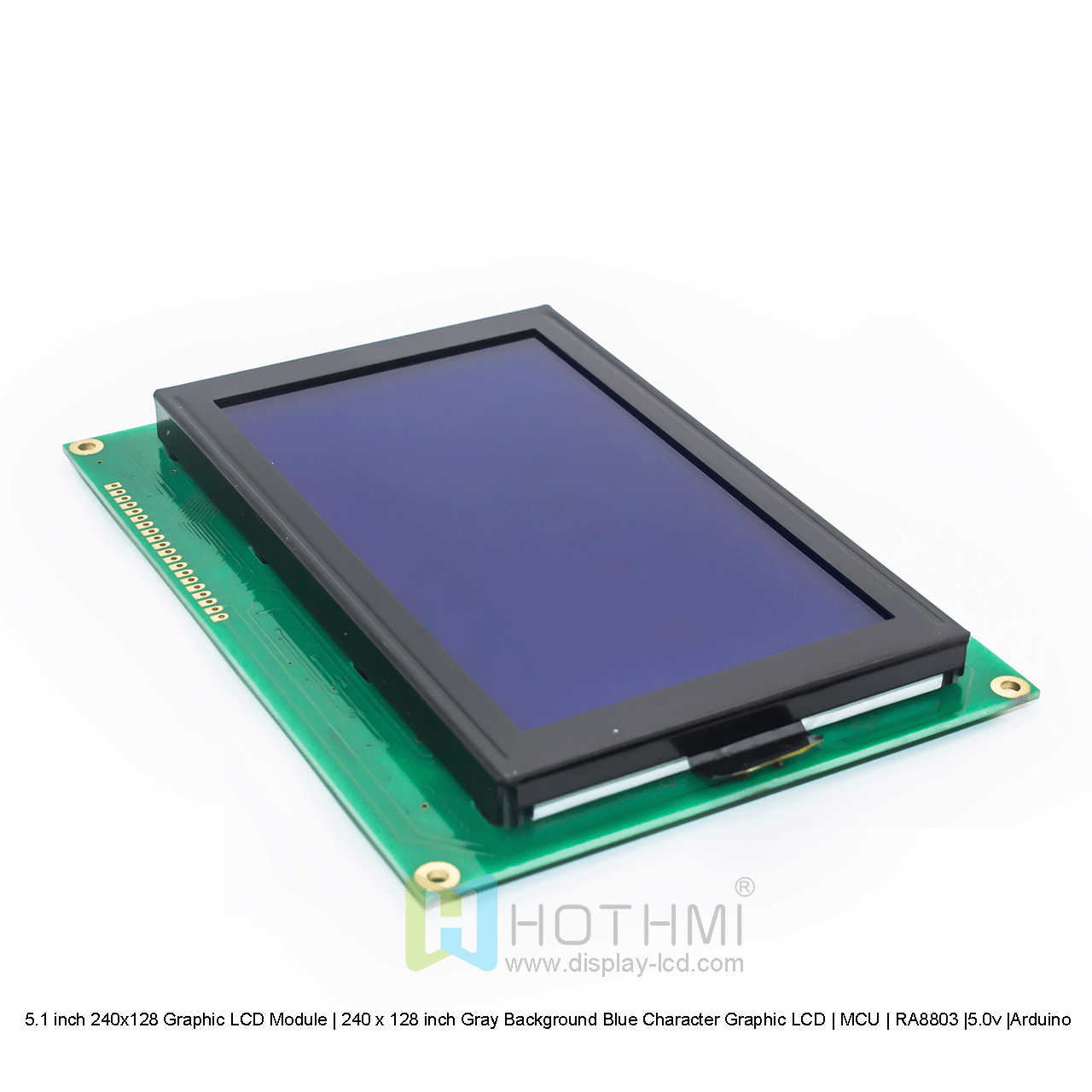240 x 128 图形 LCD 显示模块灰色背景上的蓝色像素 RA8803