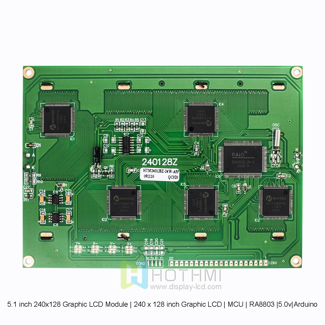 5.1寸240x128 图形液晶显示模组 | 240 x 128 寸图形LCD | MCU | RA8803 |5.0v|Arduino