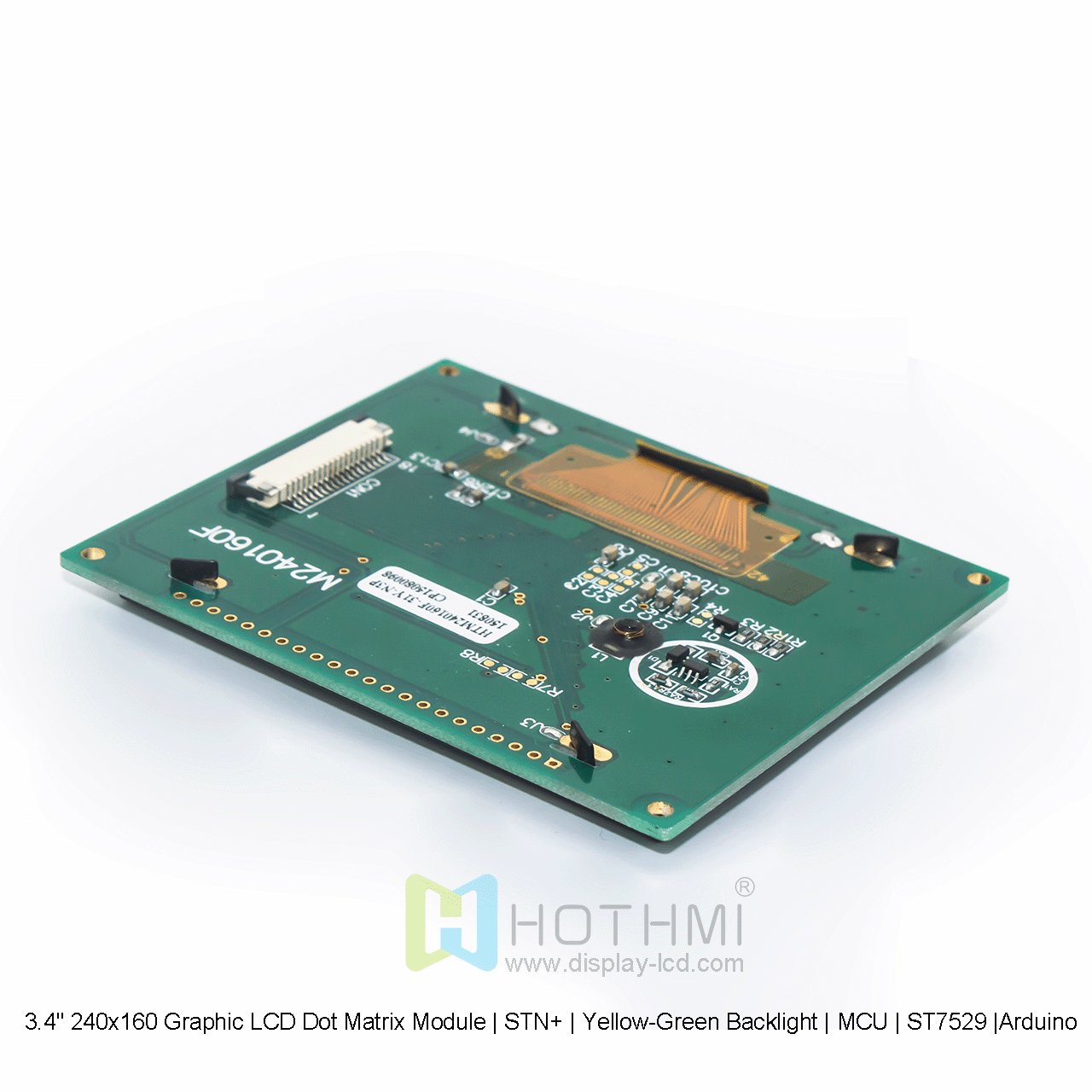 3.4寸240x160图形LCD点阵模组 | STN+ | 黄绿背光 | MCU | ST7529 | Arduino