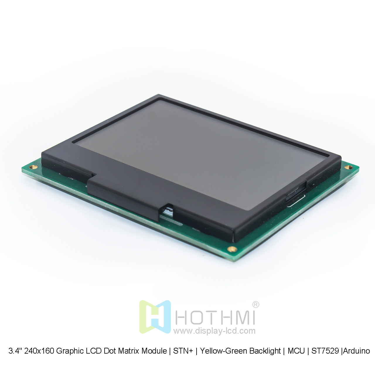 3.4寸240x160图形LCD点阵模组 | STN+ | 黄绿背光 | MCU | ST7529 | Arduino