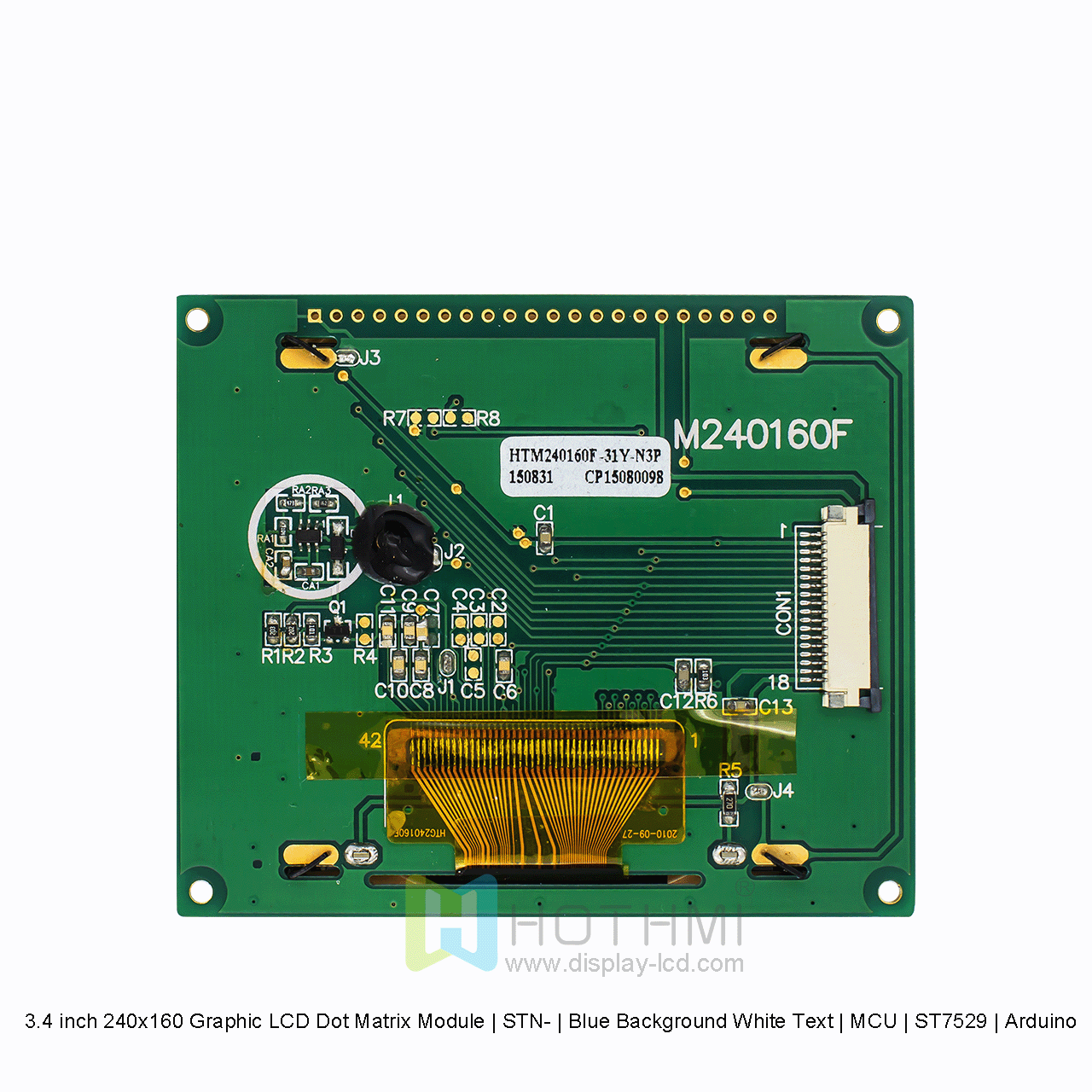3.4寸240x160图形LCD点阵模组 | STN- | 蓝底白字 | MCU | ST7529 | Arduino